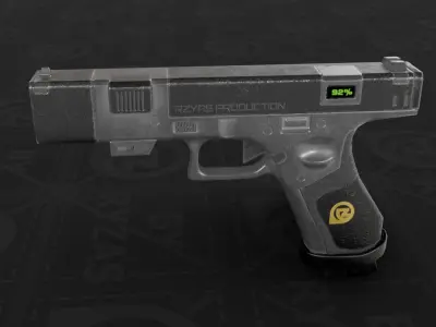 Sci-Fi Glock Pistol - Lowpoly game ready Low-poly 3D model