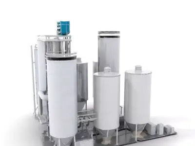 Industrial Silo Complex model pack Low-poly 3D model