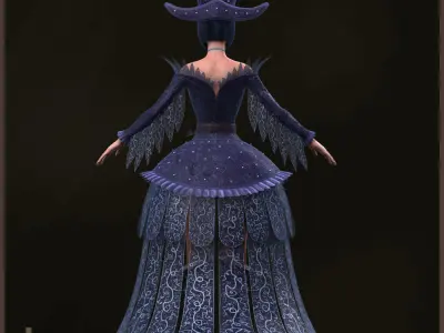 Spades Queen Light Version Low-poly 3D model