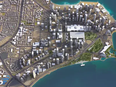 Qatar Low-poly 3D model