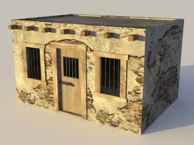 Western Jail Low-poly 3D model