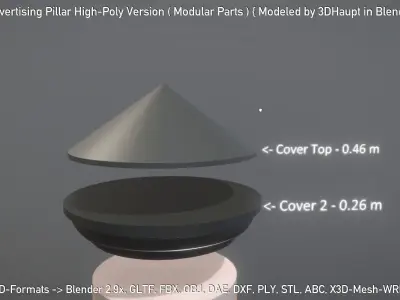 Classic Advertising Pillar High-Poly Version 3D model