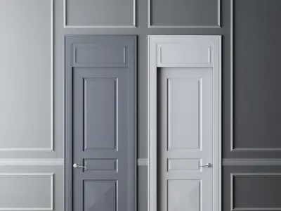 Door collection two doors mockup 3D Model Pack