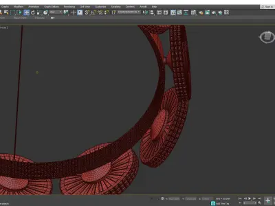 FLORIDA glass chandelier with gold rims Low-poly 3D model