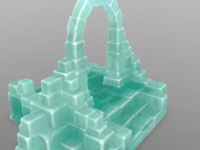 ice temple 2 Low-poly 3D model