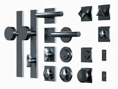 Door handle collection by School House 3D model