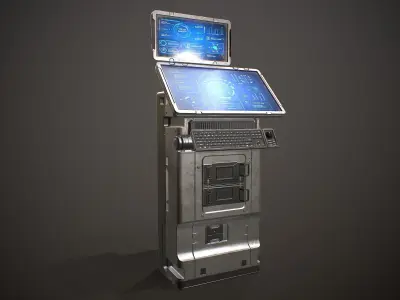 Sci-fi Terminal 5 Low-poly 3D model