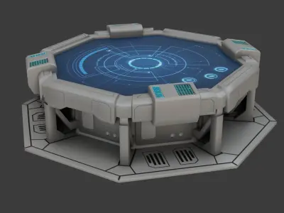 Sci-fi Work Bench - Low poly - PBR - Game ready Low-poly 3D model buy