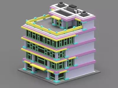 House Voxel - 4 Low-poly 3D model