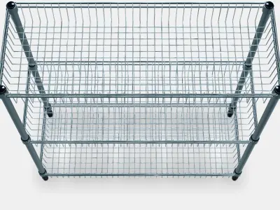 OMAR Regal with 3 baskets 1 Low-poly 3D model