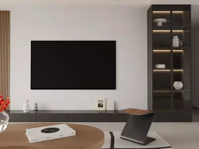 Warm Minimal Living Space 3D model