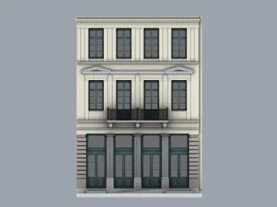 Neoclassical Building Facade 3D model