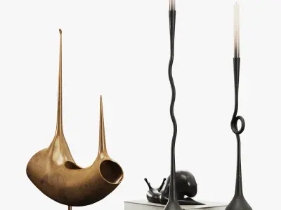 Decorative set Savage Low-poly 3D model