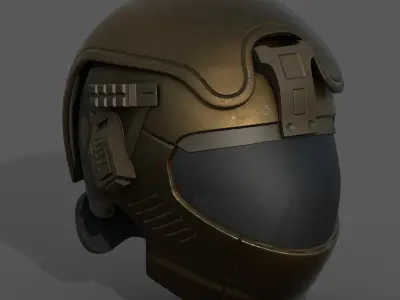 Helmet scifi military combat 3d futuristic technology space  Low-poly 3D model