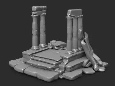 Ancient Temple Ruins Pack 10 Models