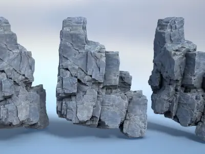 6 Modular Cliff Faces - 240915 Low-poly 3D model