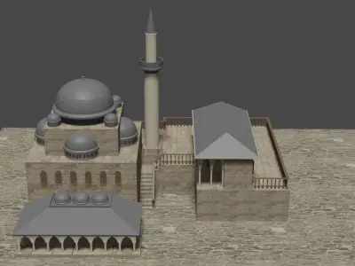 Ottoman  Turkic  Style Mosque   Free 3D model