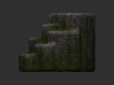 Cave Platform 1- 4 Combo - Moss 1 Low-poly 3D model
