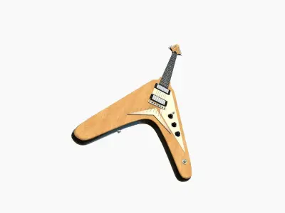 Electric Guitar D06 Light Wood - Music Instrument Design Low-poly 3D model