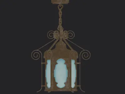 a Lamp pendant light with ornate design Low-poly 3D model