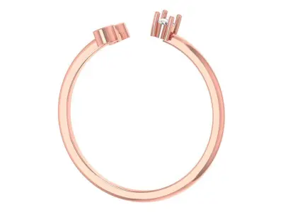 Three Stone Light Weight Band Ring 3D print model 3