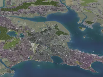 Full Scene - 50x40km Low-poly 3D model