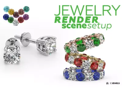 3D Jewelry HQ Rendering Scene Setups For 3ds Max With V-Ray 3D model