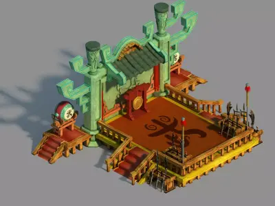 Game Gang Building - Martial Arts station 02 3D model