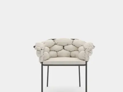 Armchair with upholstery for indoor and outdoor 3D model