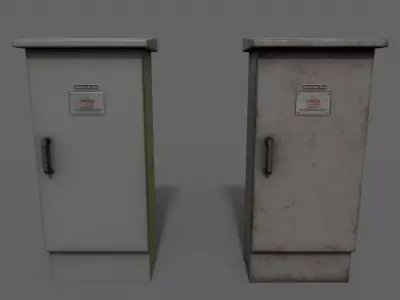 PBR Electric Box Grey V5 Low-poly 3D model