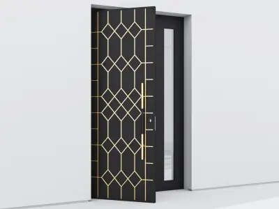 Aluminium door 293 3D model