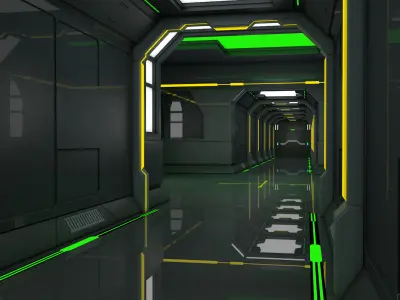 Sci Fi Corridor 3D model 125