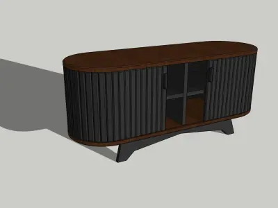 Oval Sideboard Cupboard With Sliding Doors 50x120 Free 3D model