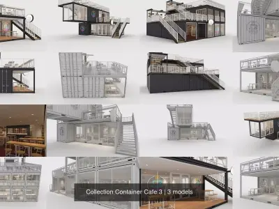 Collection Container Cafe 3 3D Model Pack