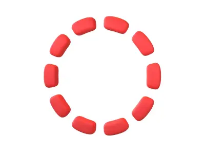 Dashed Circle Line v1 003 Low-poly 3D model