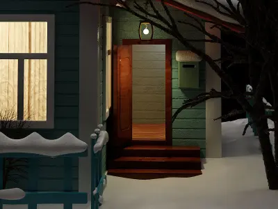 Winter decorative House 3D model