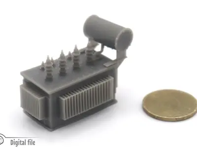 HO Scale Big electrical transformer station train model  3D print model