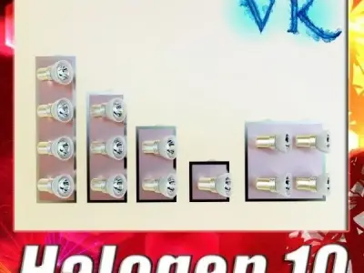 Halogen Lamp Set 10 Photoreal 3D model