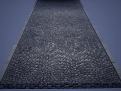 Park Road Low Poly Game Ready  Low-poly 3D model