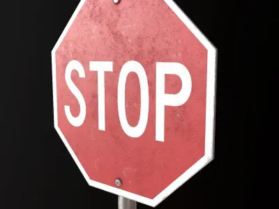 Stop Sign - PBR Game Ready Low-poly 3D model