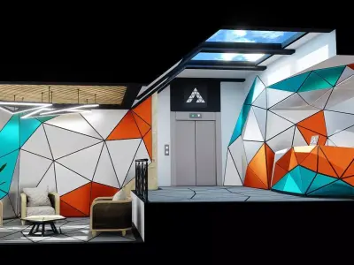 Modern Office Lobby Low-poly 3D model