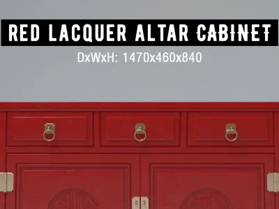RED LACQUER ALTAR CABINET 3D model
