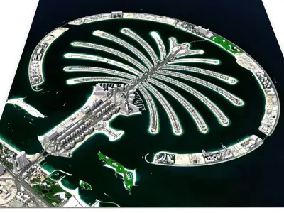 The Palm Jumeirah Island Dubai 3D model