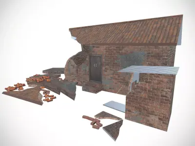 Destroy Brick House Low-poly 3D model