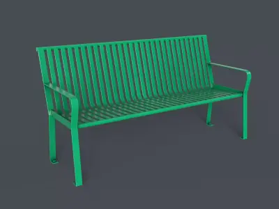 Metal Modern Bench 3 PBR Game Ready Low-poly 3D model