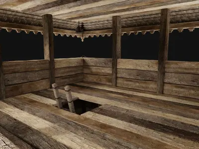 FEUDAL JAPAN CHINESE TOWER DOJO WATCHTOWER SAMURAI NINJA PACK Low-poly 3D model