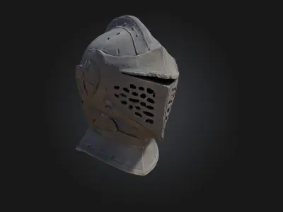 Crusader Helm  Holy Resolve Encased in Steel Low-poly 3D model