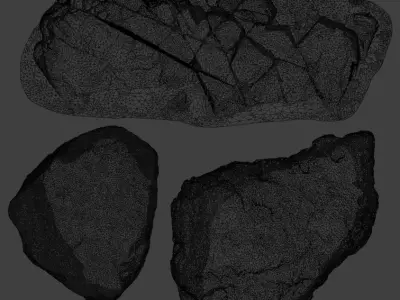 4K High Polly Rocks Pack 3D model