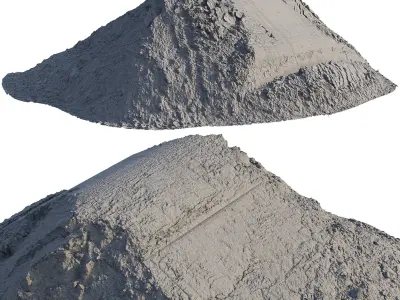 A pile of river sand Low-poly 3D model
