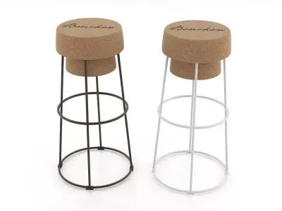 Bouchon stool with cork base 3D model